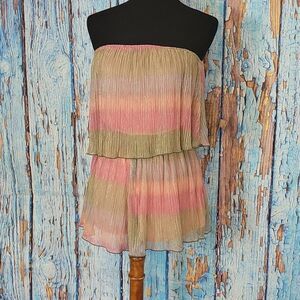 𝅺wild Honey Rainbow Strapless Romper